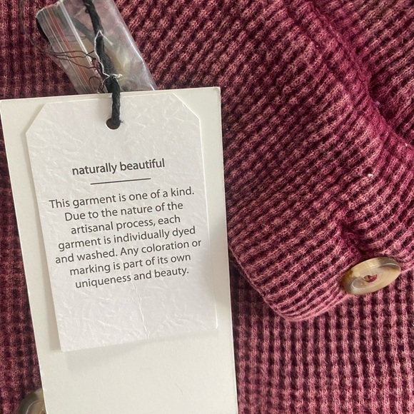 Bagatelle Burgundy Cropped Waffle Knit Overshirt/Shacket NWT Size L - Picture 5 of 8